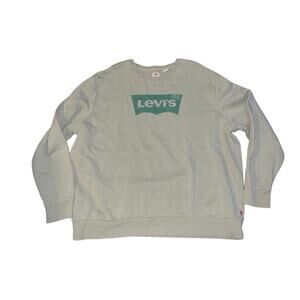 Levi's Logo Mens Crewneck Green Sweater Casual Streetwear Size XXL